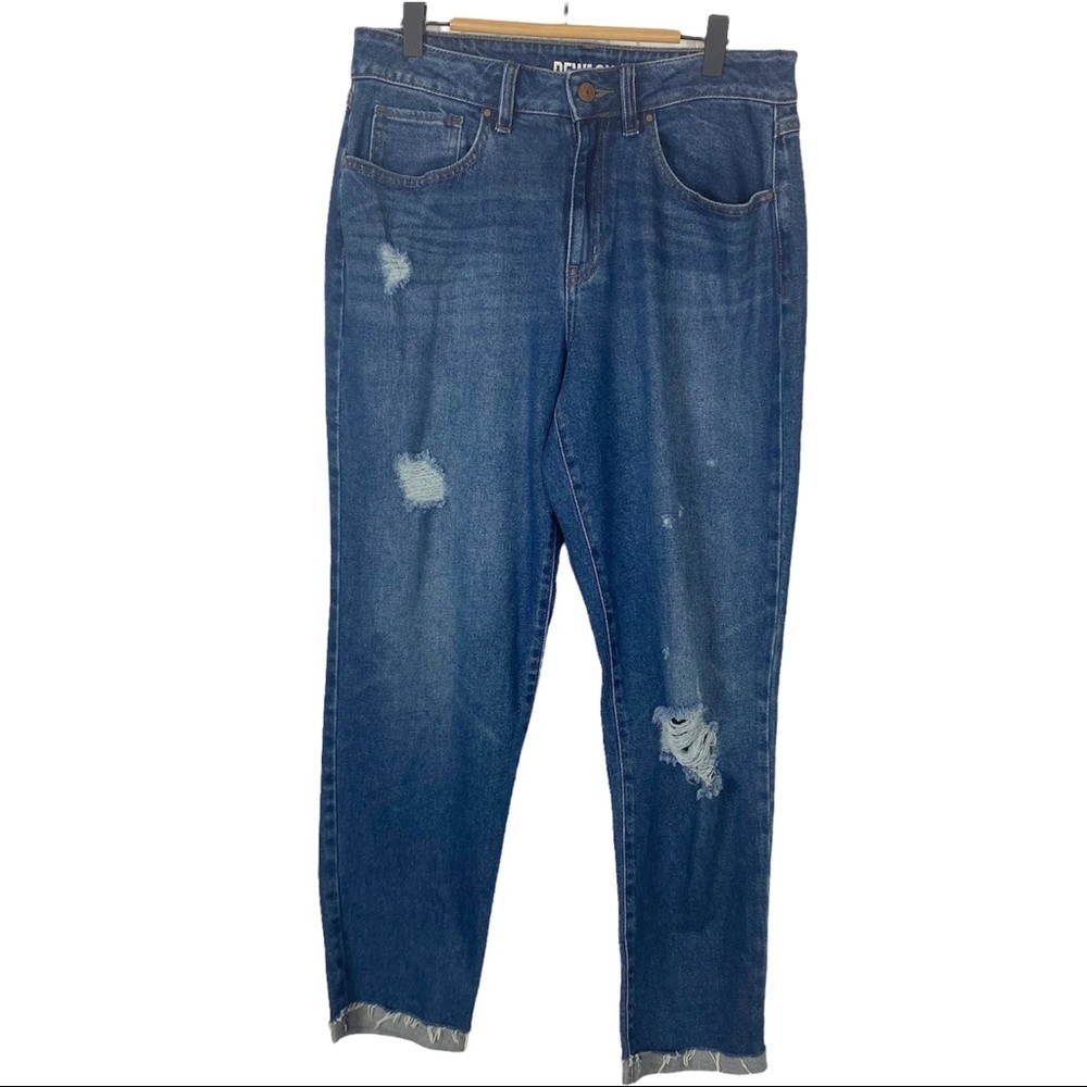 REWASH Super Hi-Rise Mom Jeans 29 Raw Step Hem Distressed - Picture 2 of 14